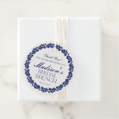 Blue Talavera Tegel Spaans Fiesta Bruidsbrunch Bedankjes Labels (In situ)