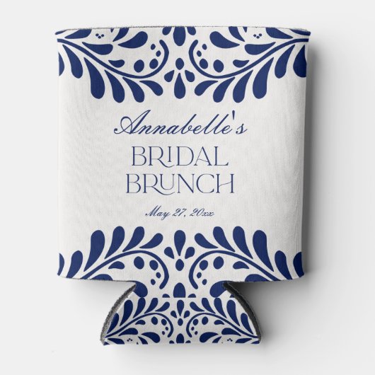 Blue Talavera Tegel Spaans Fiesta Bruidsbrunch Blikjeskoeler (Voorkant)