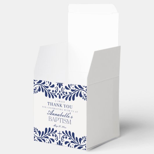 Blue Talavera Tegel Spaans Fiesta Doop Bedankdoosjes (Geopend)