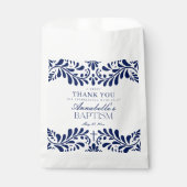 Blue Talavera Tegel Spaans Fiesta Doopdessert Bedankzakje (Voorkant)