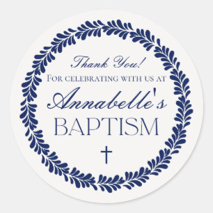 Blue Talavera Tegel Spaans Fiesta Doopgunst Ronde Sticker