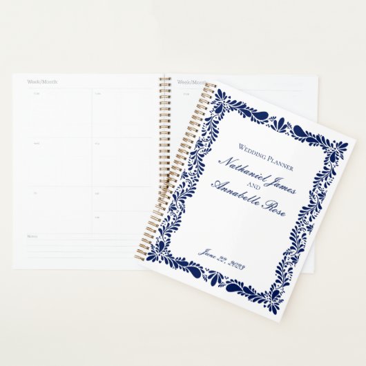 Blue Talavera Tegel Spaans Fiesta Floral Wedding Planner (Display)