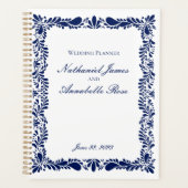 Blue Talavera Tegel Spaans Fiesta Floral Wedding Planner (Voorkant)