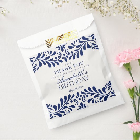 Blue Talavera Tegel Spaans Fiesta Verjaardag Desse Bedankzakje (Gezegeld)