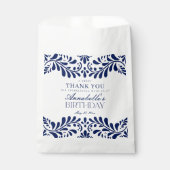 Blue Talavera Tegel Spaans Fiesta Verjaardag Desse Bedankzakje (Voorkant)