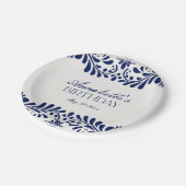 Blue Talavera Tegel Spaans Fiesta Verjaardag Papieren Bordje (Gekanteld)