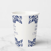 Blue Talavera Tegel Spaans Fiesta verjaardagsfeest Papieren Bekers (Links)