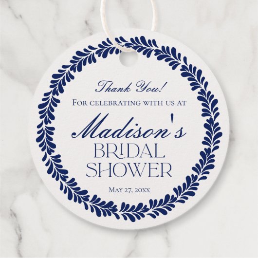 Blue Talavera Tegel Spaans Fiesta Vrijgezellenfees Bedankjes Labels (Achterkant)