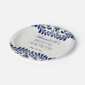 Blue Talavera Tegel Spaans Fiesta Vrijgezellenfees Papieren Bordje (Gekanteld)