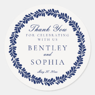 Blue Talavera Tegel Spaans Fiesta Wedding Favoriet Ronde Sticker