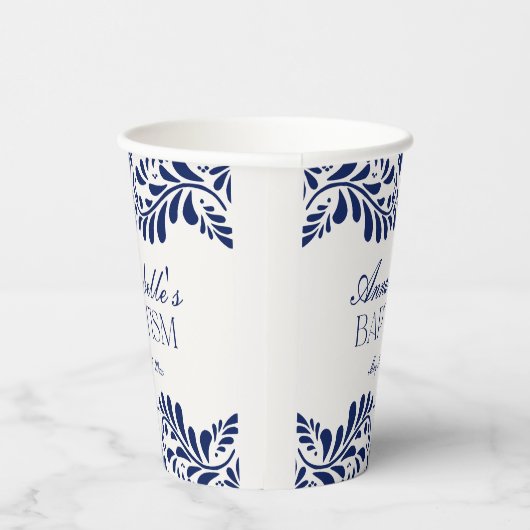 Blue Talavera Tegel Spaanse stijl Fiesta Doop Papieren Bekers (Rechts)