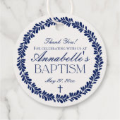 Blue Talavera Tegel Spanish Fiesta doopcirkel Bedankjes Labels (Achterkant)