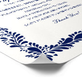 Blue Talavera Tegel Time Capsule Baby Verjaardagss Poster (Hoek)