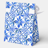 Blue Talavera tegels  bruiloft Bedankdoosjes (Achterkant)