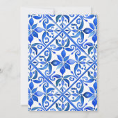 Blue Talavera tegels  bruiloft Save The Date (Achterkant)