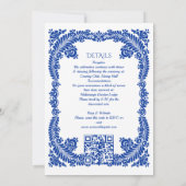 Blue Talavera volkskunst Mexicaanse bruiloft Kaart (Achterkant)