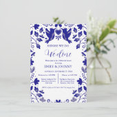 Blue Talavera voor het diner Aankondiging (Staand voorkant)