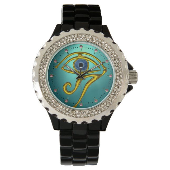 BLUE TALISMAN, Blauwgroen Aquamarijn Horloge (Voorkant)