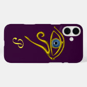 BLUE TALISMAN, GOLD HORUD EYE MONOGRAM Paars Case-Mate iPhone Case (Achterkant (horizontaal))