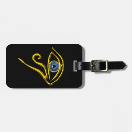 BLUE TALISMAN, GOLD HORUS EYE Black Bagagelabel (Voorkant horizontaal)