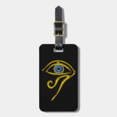 BLUE TALISMAN, GOLD HORUS EYE Black Bagagelabel (Voorkant verticaal)