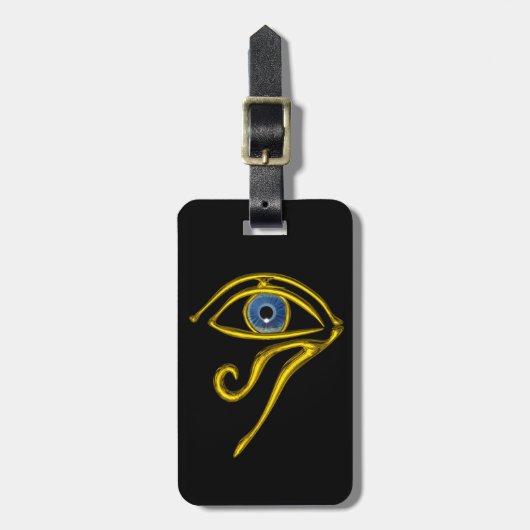 BLUE TALISMAN, GOLD HORUS EYE Black Bagagelabel (Voorkant verticaal)