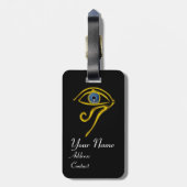 BLUE TALISMAN, GOLD HORUS EYE Black Bagagelabel (Achterkant verticaal)