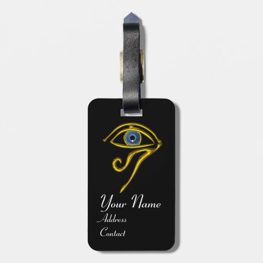 BLUE TALISMAN, GOLD HORUS EYE Black Bagagelabel (Achterkant verticaal)