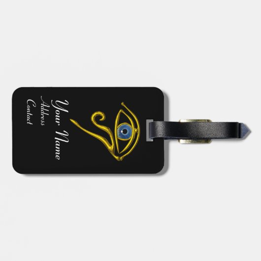 BLUE TALISMAN, GOLD HORUS EYE Black Bagagelabel (Achterkant horizontaal)
