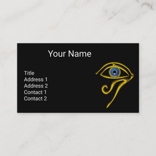 BLUE TALISMAN, GOLD HORUS EYE Divinity Black Yello Visitekaartje (Voorkant)