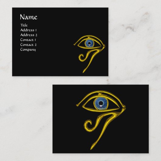 BLUE TALISMAN, GOLD HORUS EYE Divinity Black Yello Visitekaartje (Voorkant / Achterkant)