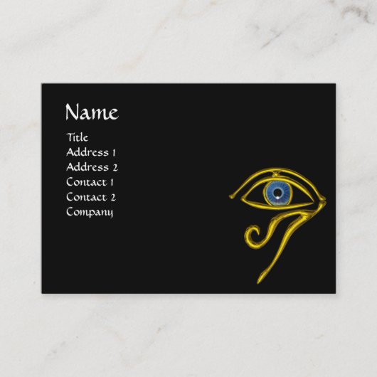 BLUE TALISMAN, GOLD HORUS EYE Divinity Black Yello Visitekaartje (Voorkant)