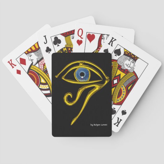BLUE TALISMAN, Gold Horus Eye in zwart Pokerkaarten (Achterkant)