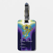BLUE TALISMAN GOLD HORUS EYE Paars Violet Bagagelabel (Achterkant verticaal)