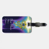 BLUE TALISMAN GOLD HORUS EYE Paars Violet Bagagelabel (Achterkant horizontaal)