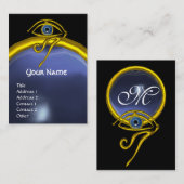 BLUE TALISMAN GOLD HORUS EYE TOPAZ GEM MONOGRAM VISITEKAARTJE (Voorkant / Achterkant)