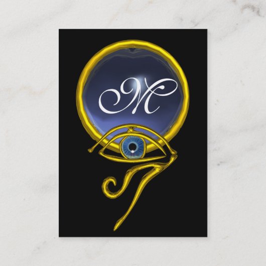 BLUE TALISMAN GOLD HORUS EYE TOPAZ GEM MONOGRAM VISITEKAARTJE (Achterkant)