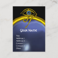 BLUE TALISMAN GOLD HORUS EYE TOPAZ GEM MONOGRAM