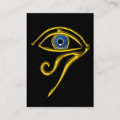 BLUE TALISMAN, Gold Horus Eye, zwart grijs papier Visitekaartje (Achterkant)