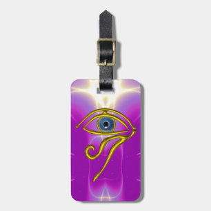 BLUE TALISMAN, GOLD HORUS OYE Pink Fuchsia Violet Bagagelabel