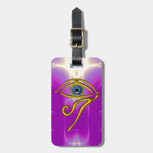BLUE TALISMAN, GOLD HORUS OYE Pink Fuchsia Violet Bagagelabel (Voorkant verticaal)