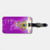 BLUE TALISMAN, GOLD HORUS OYE Pink Fuchsia Violet Bagagelabel (Achterkant horizontaal)