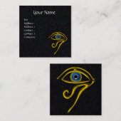 BLUE TALISMAN HORUS EYE Divinity Black Paper Vierkante Visitekaartje (Voorkant / Achterkant)