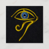 BLUE TALISMAN HORUS EYE Divinity Black Paper Vierkante Visitekaartje (Achterkant)