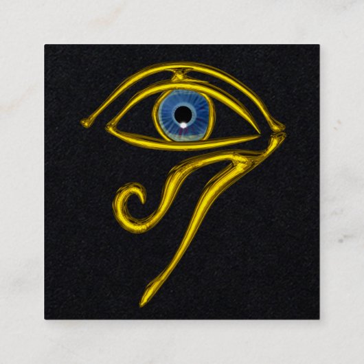 BLUE TALISMAN HORUS EYE Divinity Black Paper Vierkante Visitekaartje (Achterkant)