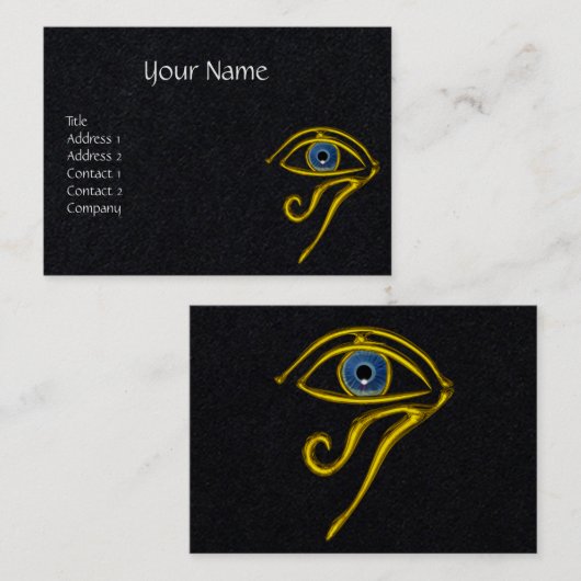 BLUE TALISMAN HORUS EYE Divinity Black Paper Visitekaartje (Voorkant / Achterkant)