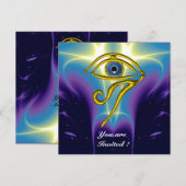 BLUE TALISMAN, Horus Eye, White Paarse Fractals Kaart (Voorkant / Achterkant)