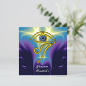 BLUE TALISMAN, Horus Eye, White Paarse Fractals Kaart (Staand voorkant)