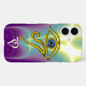 BLUE TALISMAN MONOGRAM Blauwgroen, Paars wit Case-Mate iPhone Case (Achterkant (horizontaal))