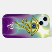 BLUE TALISMAN MONOGRAM Blauwgroen, Paars wit Case-Mate iPhone Case (Achterkant (horizontaal))